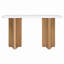 Console étroite, table d'entrée avec plateau ovale en faux marbre-2044272863