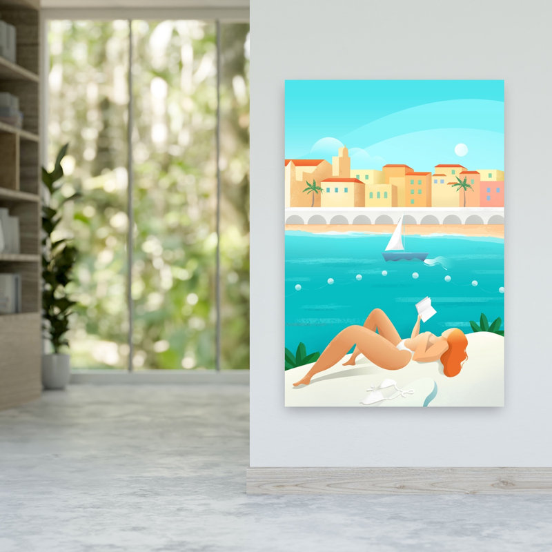 Affiche murale abstraite Côte d'Azur, H 60 po x l 40 po