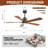 Whisper Solid Wood Ceiling Fan Light With Remote Control And Silent Dc Motor，Black&Brown-551556688