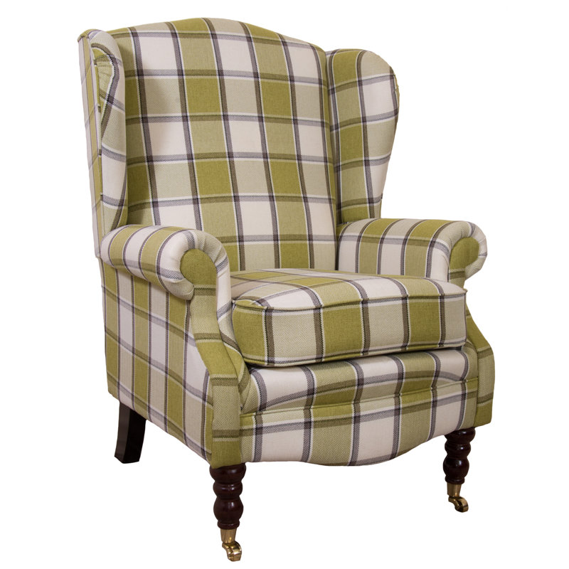 Josephson Upholstered Wingback Chair, Alderney Lime
