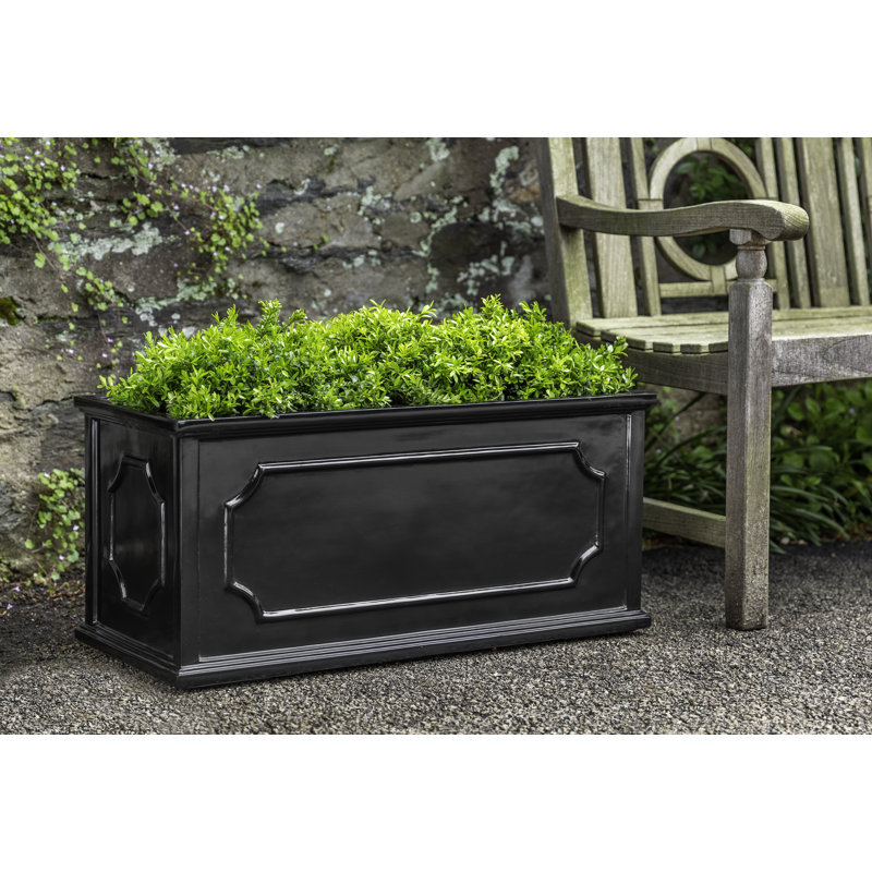 Ashdown Fiberglass Planter Box, H 17 po x l 39,5 po x P 17,75 po, Noir lustré