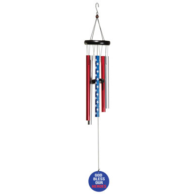 Weather Resistant Metal, Wood Patriotic Wind Chime