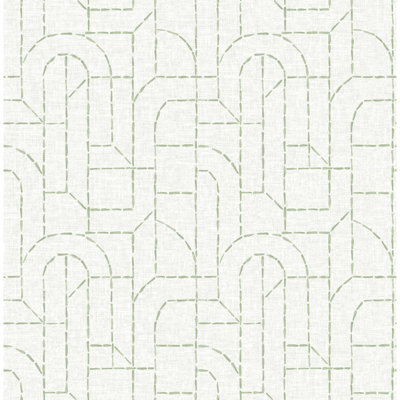 Papier peint à lignes arquées avec intégrité, Vert
