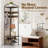 Coat Rack Corner Hall Tree, Industrial 4-Tier Coat Rack With Shoe Storage, 8 Movable Hooks And 2 Shelves