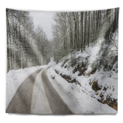 Paysage, tempête de neige, tapisserie de Piornedo, Espagne