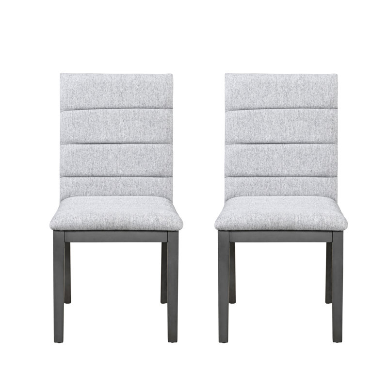 De 2 chaises de salle à manger en tissu d'ameublement gris chêne avec un confort qui dure toute la journée et une finition de service à la clientèle réactive pour des conceptions ouvertes à assemblage rapide
