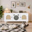 Armoire à chat en bois moderne avec grattoir à chat en sisal, bac à litière pour chat avec rangement