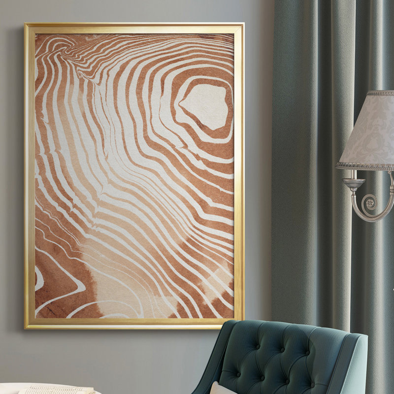 Toile de qualité supérieure avec grain de bois Suminagashi II, prête à être accrochée, H 24,5 po x l 18,5 po x P 1 po