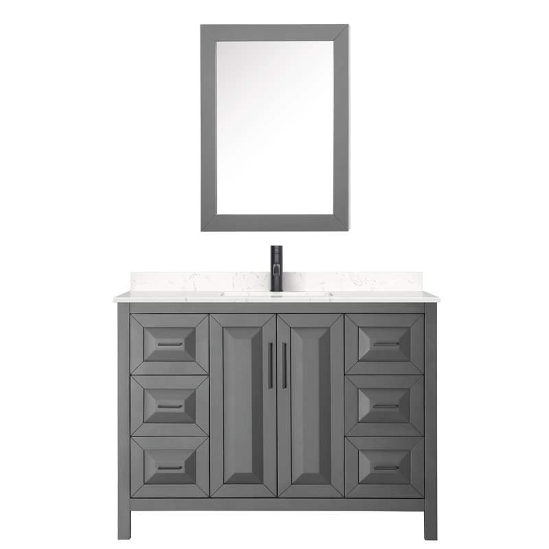 Daria 48'' W Single Vanity, Dark Gray, Matte Black