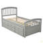 Lit plateforme simple avec rangement en bois massif et 6 tiroirs-1812219347