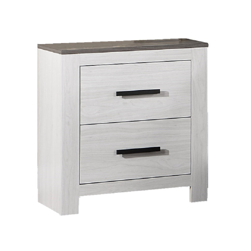 Table de chevet blanche 2 pour la chambre à coucher - table de chevet moderne à assemblage pratique