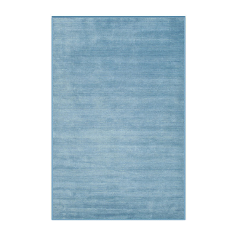 Tapis bleu ciel contemporain, Rectangle 5 pi x 8 pi