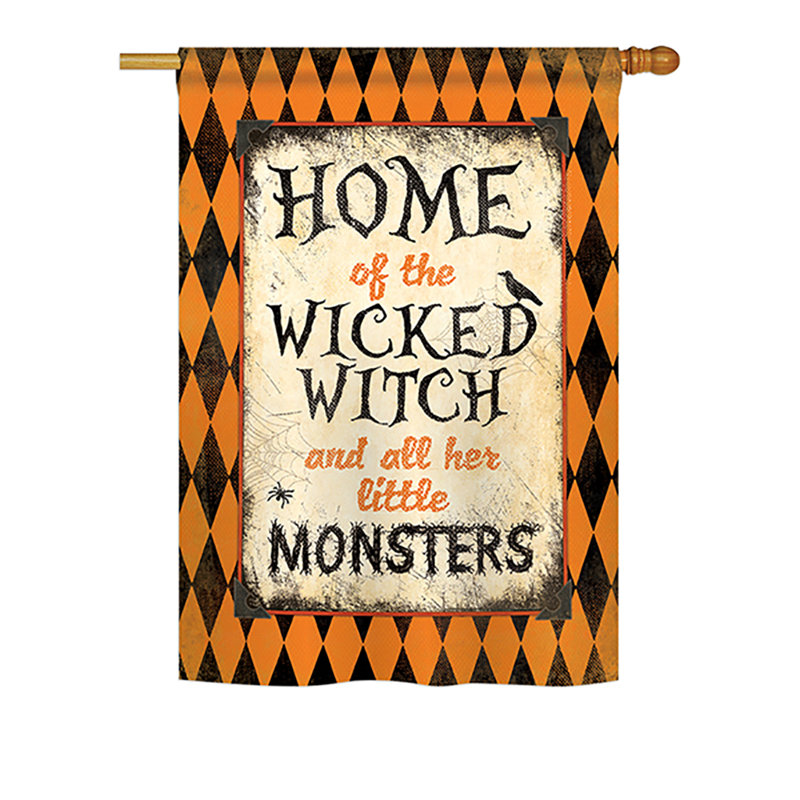 Drapeau de maison / jardin Wicked Home, H 40 po x l 28 po