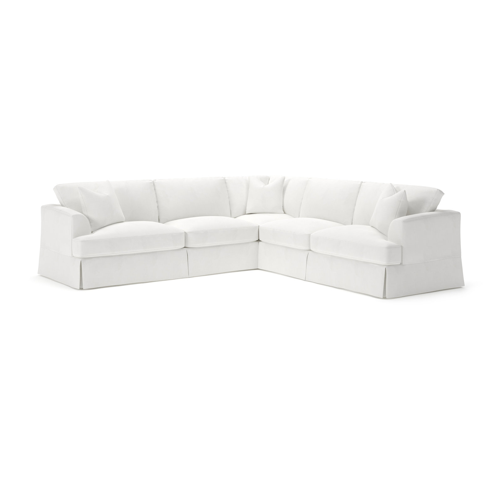 Lucia L-Sectional, Classic Bleach White Twill, Right Hand Facing