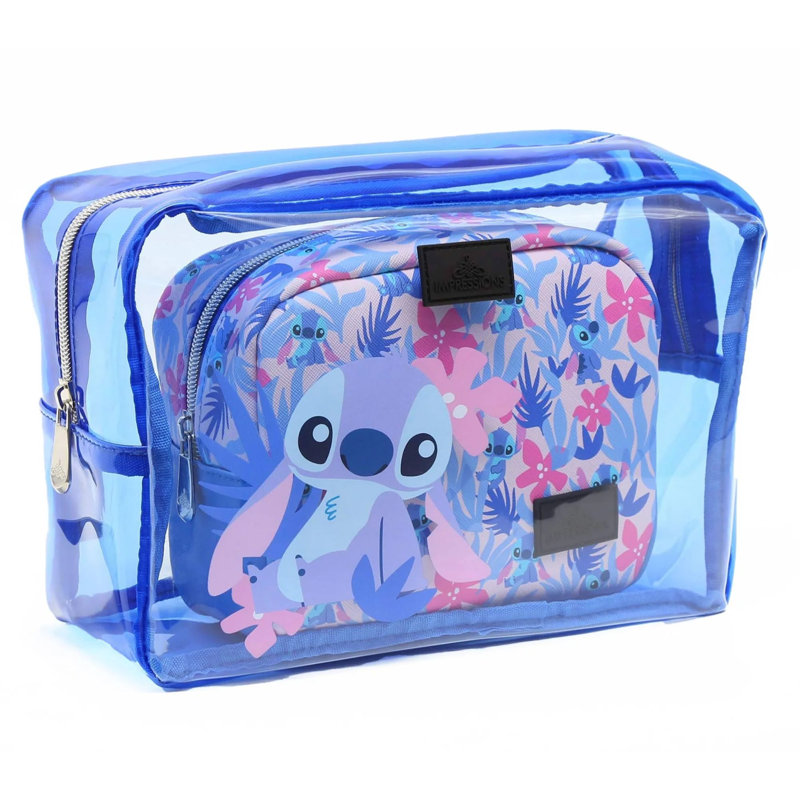 Ensemble d'embrayage à pochette pour accessoires de maquillage Disney, Bleu