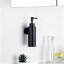 Distributeur de savon mural rond en acier inoxydable, paquet de 1 (noir)-2094399535