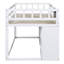 Lit mezzanine bas avec bureau roulant, tablette et tiroirs