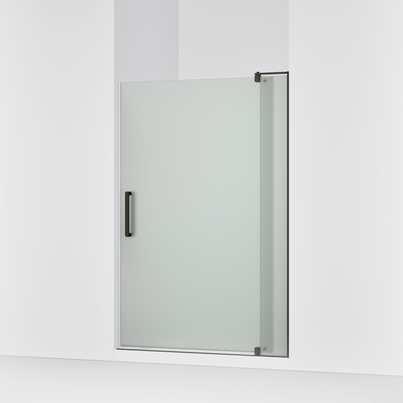 Revel 48'' x 70'' Pivot Shower Door with CleanCoat® Technology, Frosted, Anodized Dark Bronze