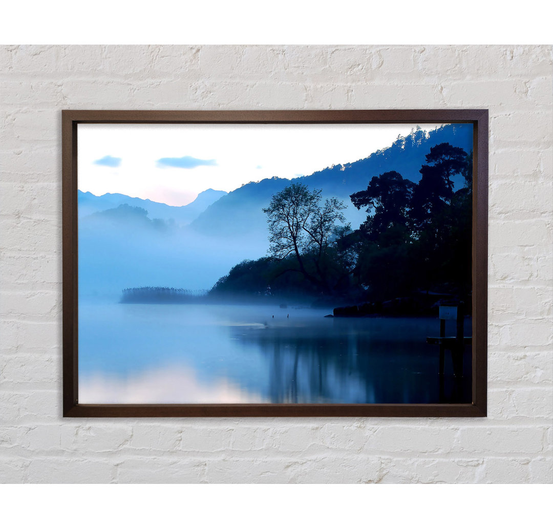 Early Morning Blue Lake - Einzelner Bilderrahmen Kunstdrucke auf Leinwand