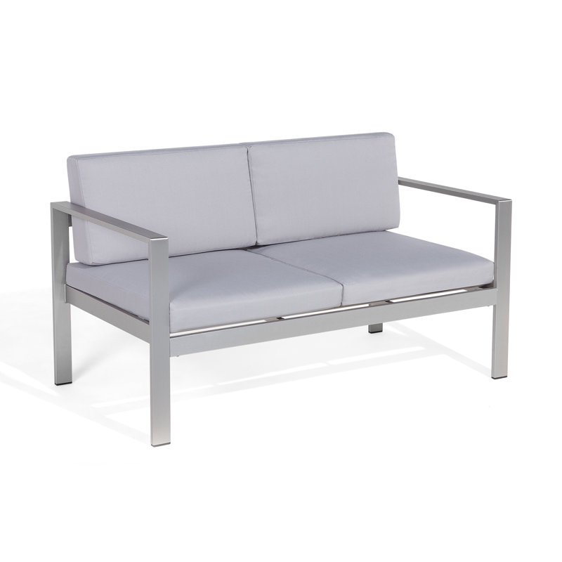 Creasy 142 cm W Metal Patio Sofa with Cushions