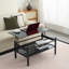 Table basse à plateau relevable en verre avec verre trempé 2 couches - noir