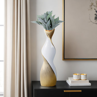 Vase sculptural avec une silhouette torsadée - Grand vase moderne et vase de table pour la décoration intérieure - Vase à fleurs décoratif