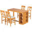 Ensemble de table de salle à manger avec tablettes de rangement à 3 niveaux-1191214322