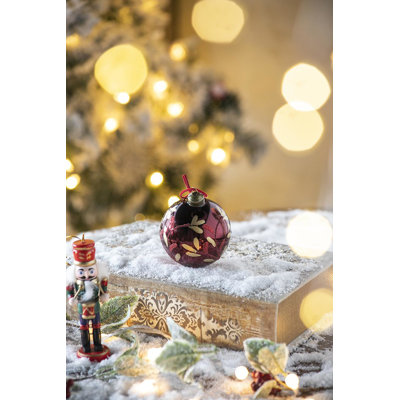 Christmas Glass Ball Ornament Set of 4