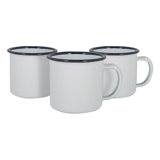 Argon Tableware - White Enamel Espresso Cups - 130ml