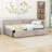 Twin Linen Upholstered Daybed with Storage Drawers-2076599215
