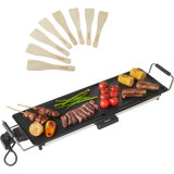Emperial Teppanyaki Grill XL 2000W - Electric Grill Non-Stick Plate, Adjustable Temperature, Drip Tray & 8 Spatulas - 70x23x10cm
