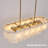 14 - Light 40" Gold Alabaster Rectangular Chandelier 2-tier Kitchen Island Lights For Dining Room