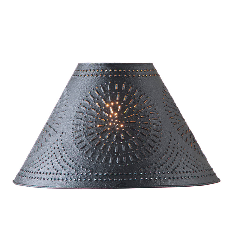 Abat-jour empire en métal (araignée), Noir texturé, H 11,75 po x l 17 po x P 17 po