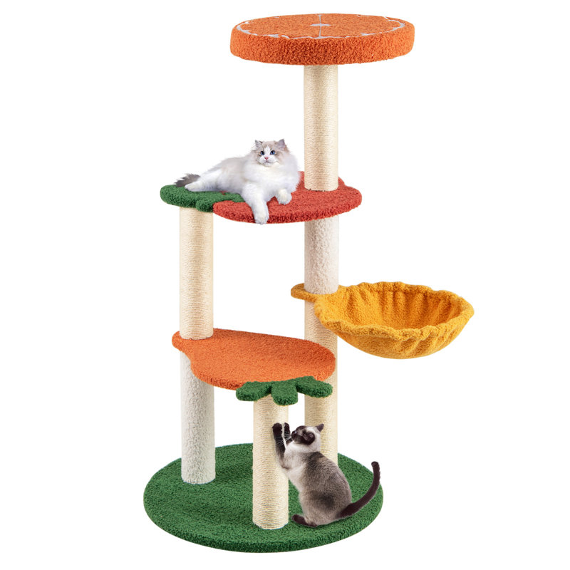 Multi-level Cat Tree Cute Fruit World Cat Tower w/Fruit-shaped Platforms