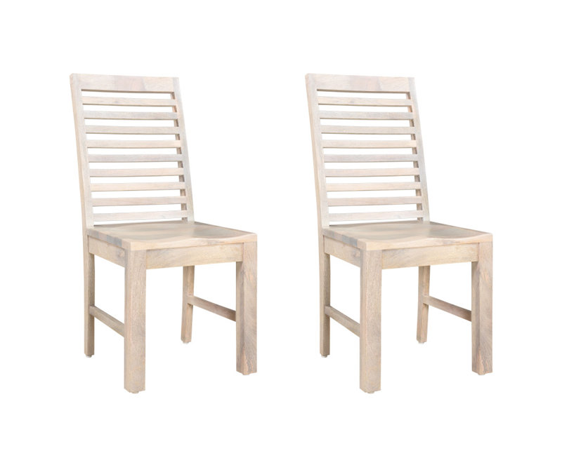 Ensemble de deux chaises d'appoint en bois blanc