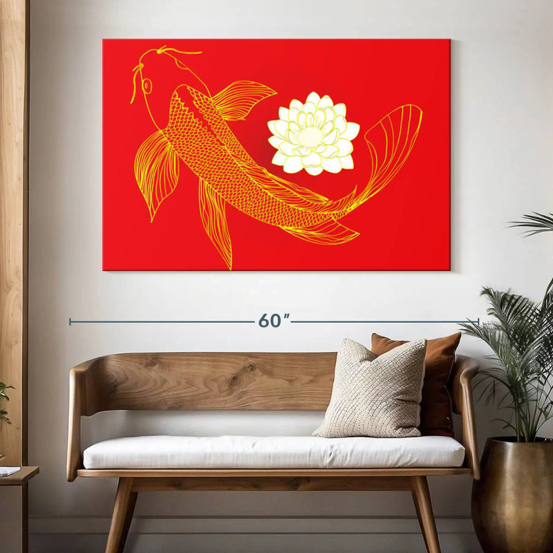 Oriental Koi Fish, 34" H x 51" W
