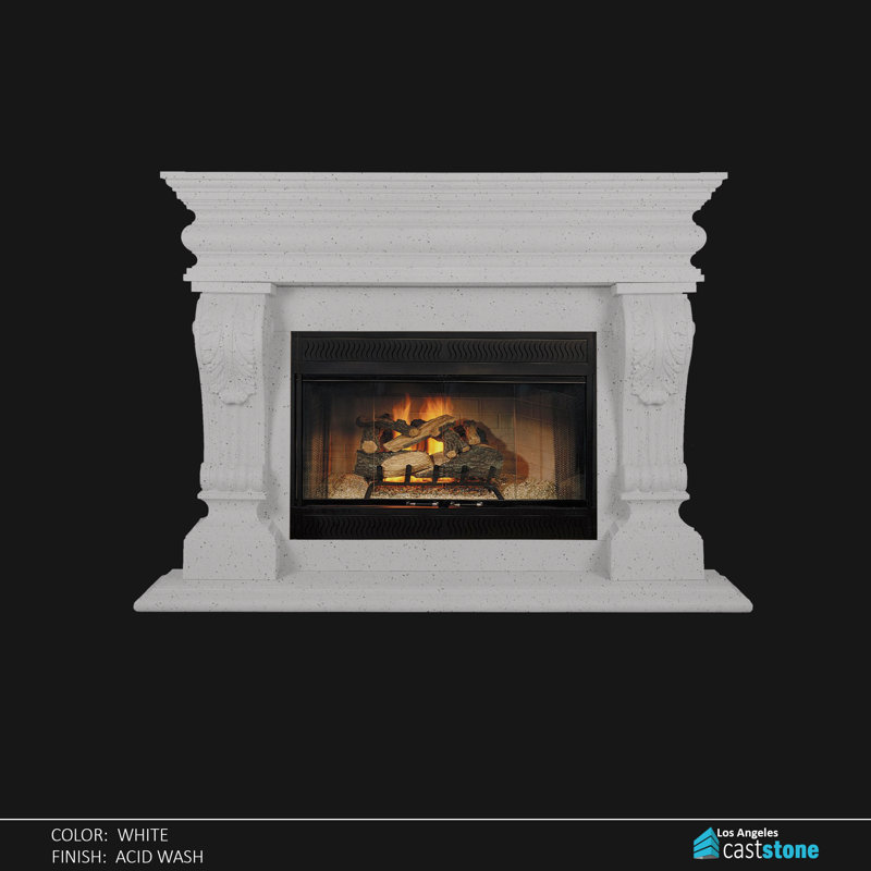 Andora Fireplace Surround, White Acid Wash