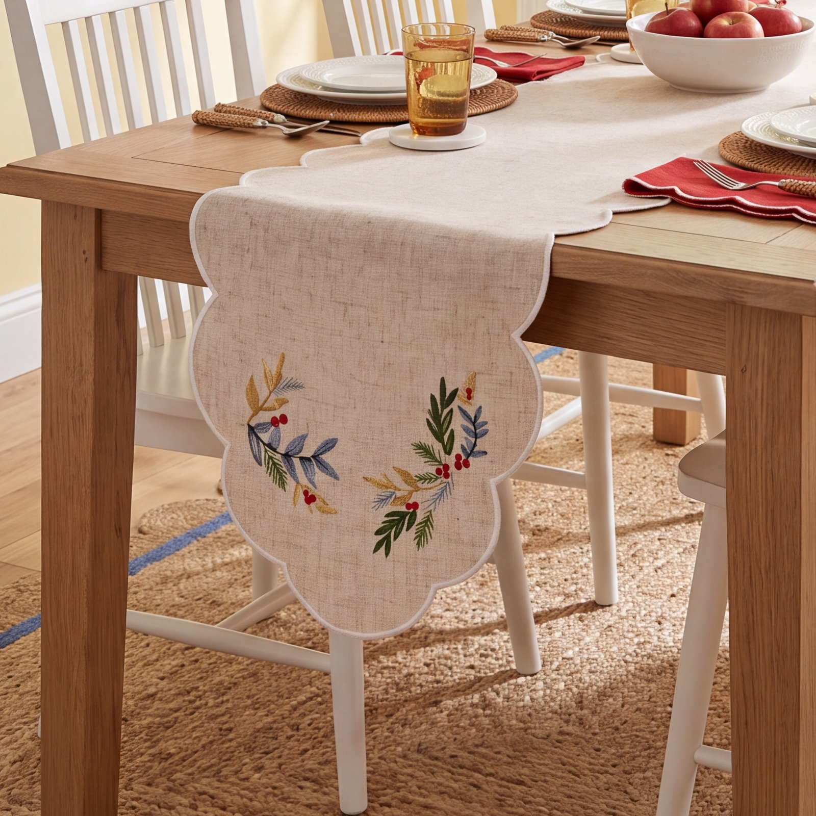 French Perle Holly 36" Table Accessory