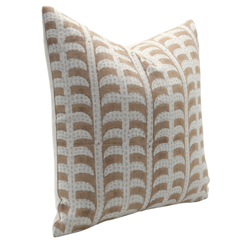 Housse de coussin à motif de blocs de tissu d'ameublement en lin épais fait à la main 16 x 16 po Fab divine Garud, Carré