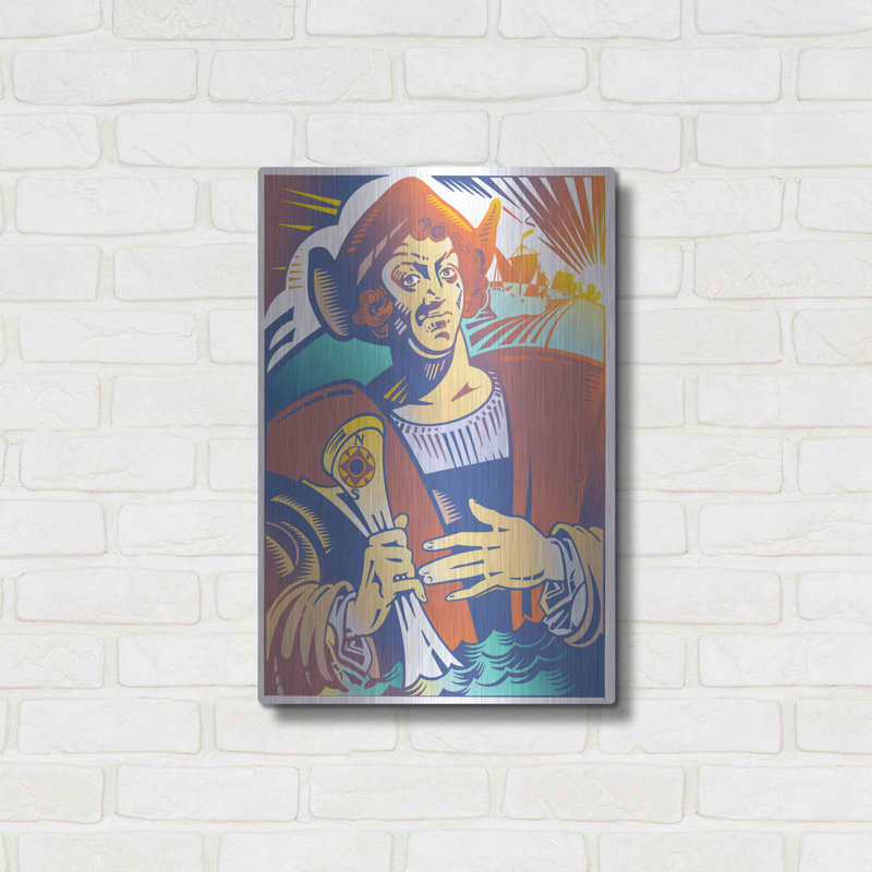 «Christopher Columbus» par David Chestnutt - reproduction d'art sur métal sans cadre, L 16 po x H 24 po