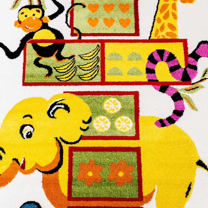 Tapis jaune Jodie, Rectangle 5 pi 3 po x 7 pi 5 po