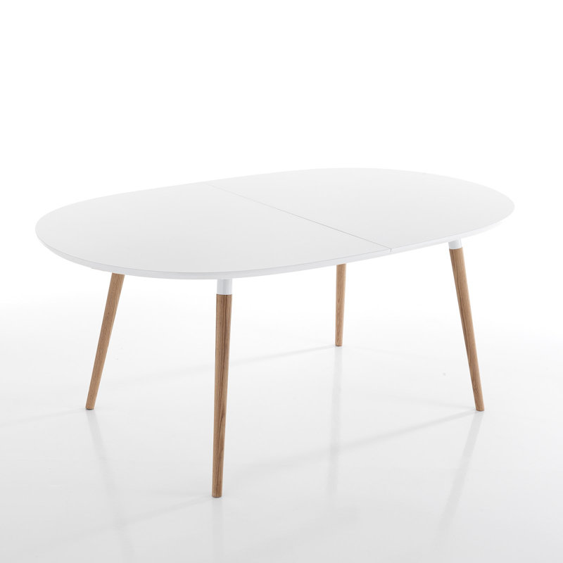 Ahern Extendable Oval Solid Wood Base Dining Table