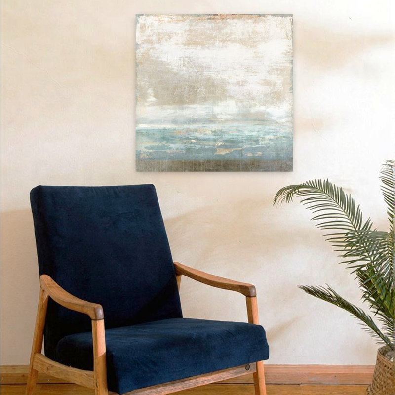 Art de paysage côtier abstrait océanique, H 24 po x l 24 po