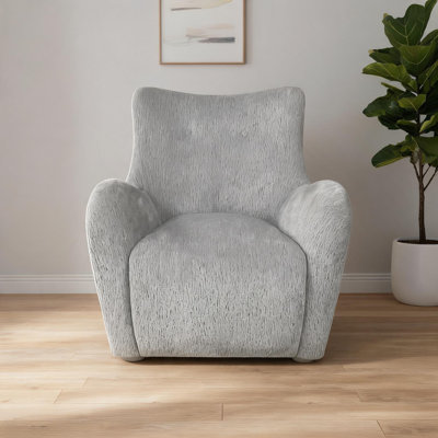 Fauteuil d'appoint pivotant pour adultes, siège rembourré en tissu gris ardoise (zinc) pour le salon, la chambre à coucher et le bureau
