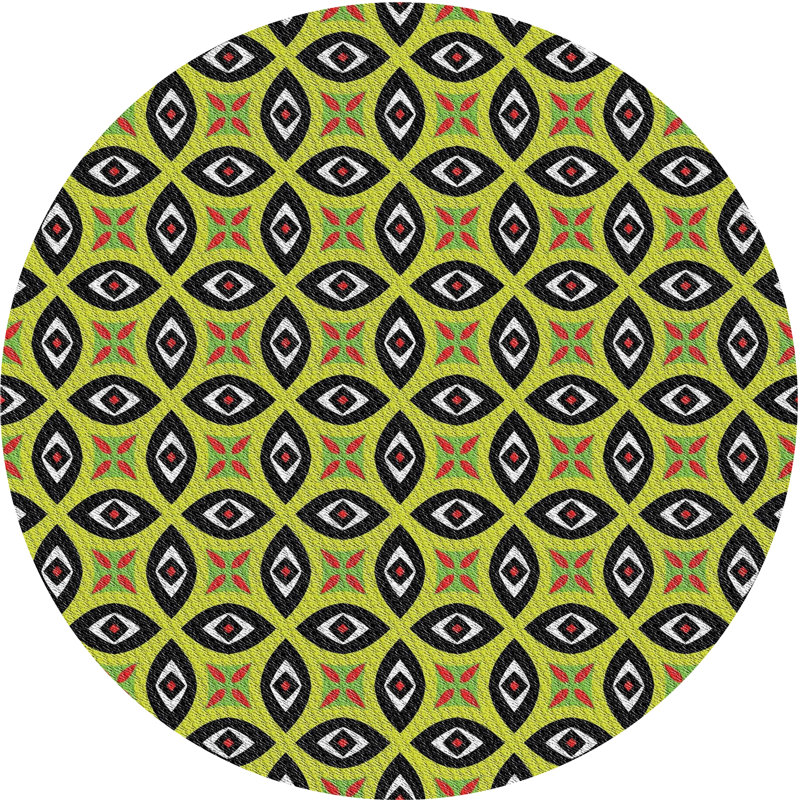 Tapis vert mer / noir Power Loom, Rond 3 pi