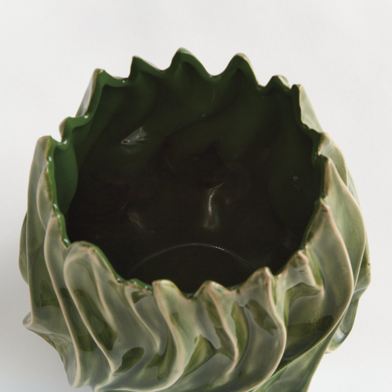 Callista Handmade Clay Table Vase, 9.5" H x 9" W x 9" D
