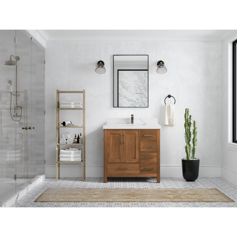 Ensemble de meuble-lavabo simple 36 po Malibu, Calacatta Laza