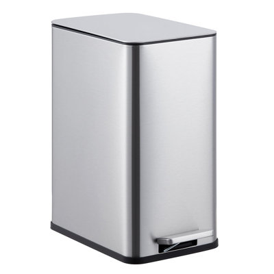 Petite poubelle de cuisine 2,64 gallons / 10 L, poubelle de cuisine mince en acier inoxydable, avec pédale, couvercle à fermeture douce, seau intérieur