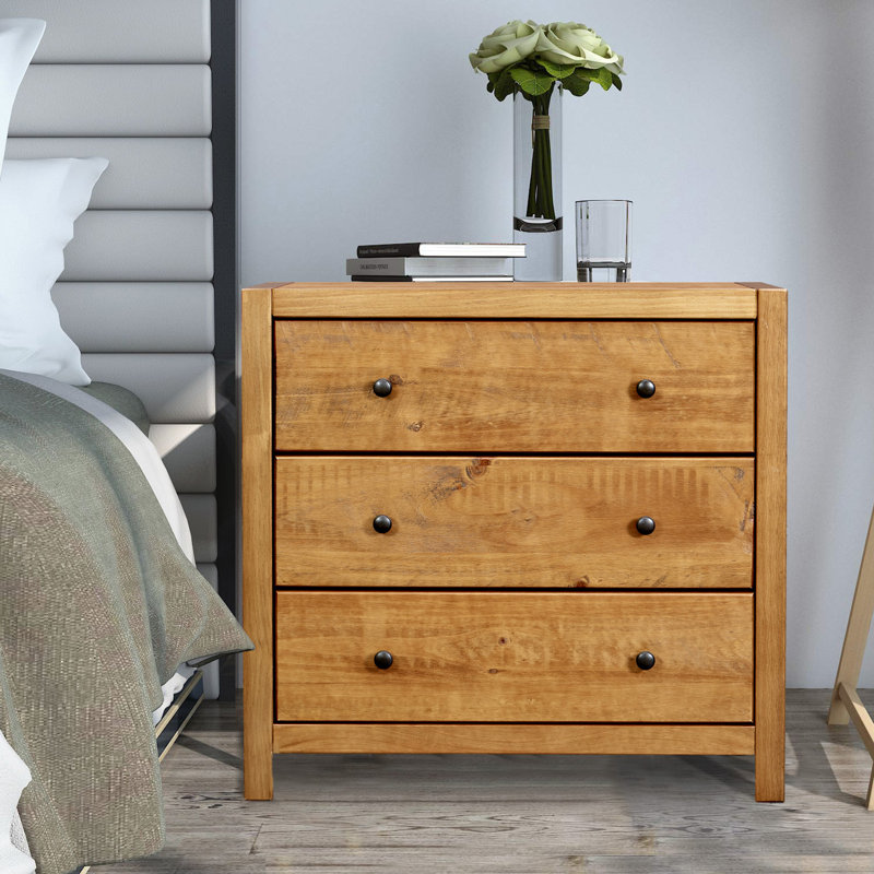 Commode 3 tiroirs Amesfield, Chêne rustique