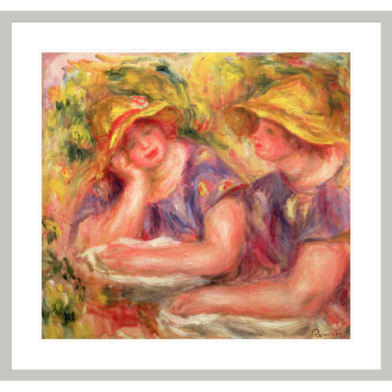 Deux femmes en blouse bleue - Pierre-Auguste Renoir - Impression numérique sur toile, 33,5 po H x 35,48 po po
